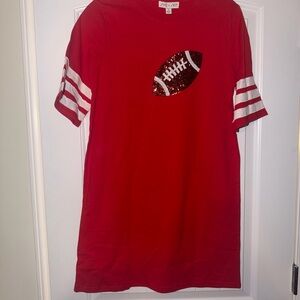 Red Football Graphic T-Shirt Tunic